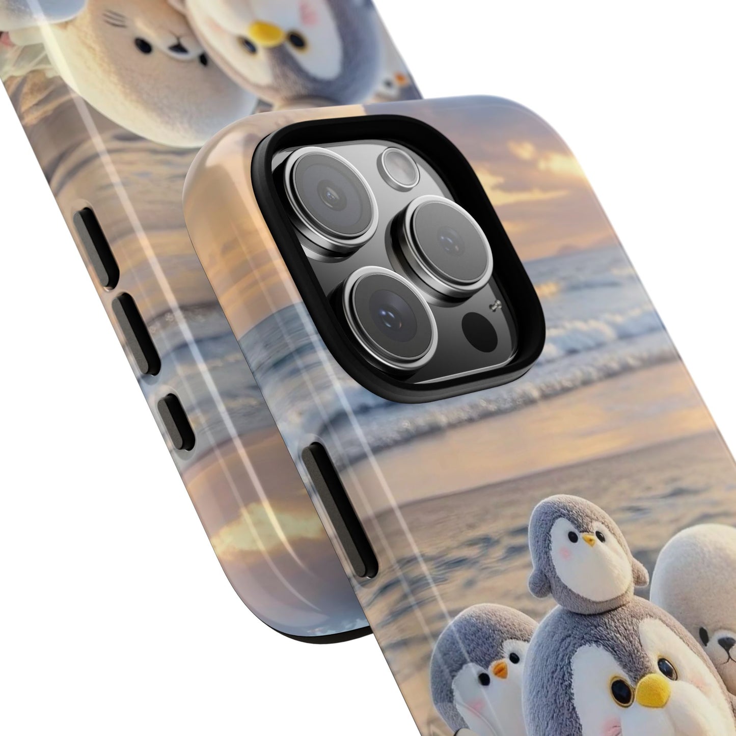Cute Plush Penguins Beach Phone Case