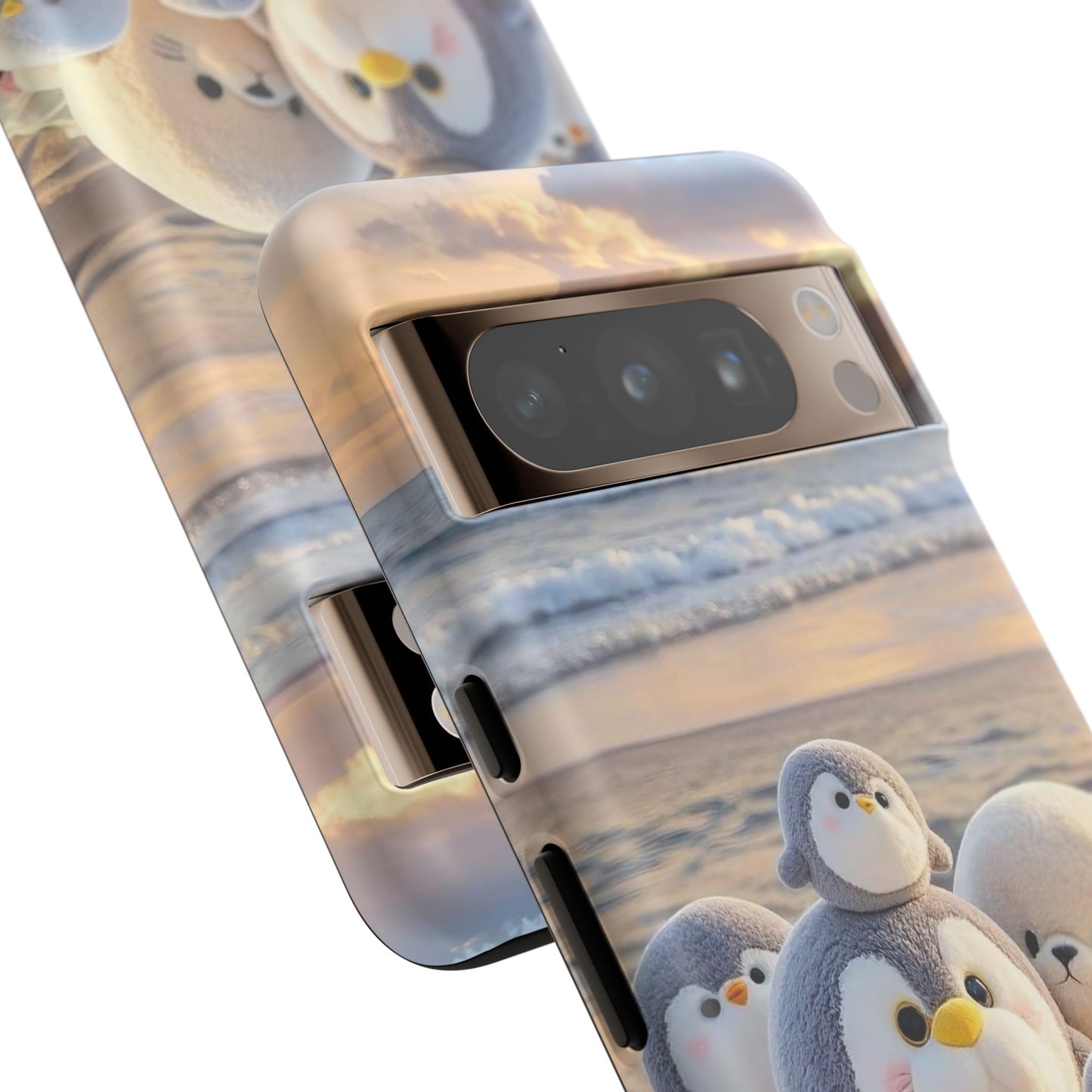 Cute Plush Penguins Beach Phone Case