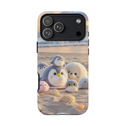 Cute Plush Penguins Beach Phone Case