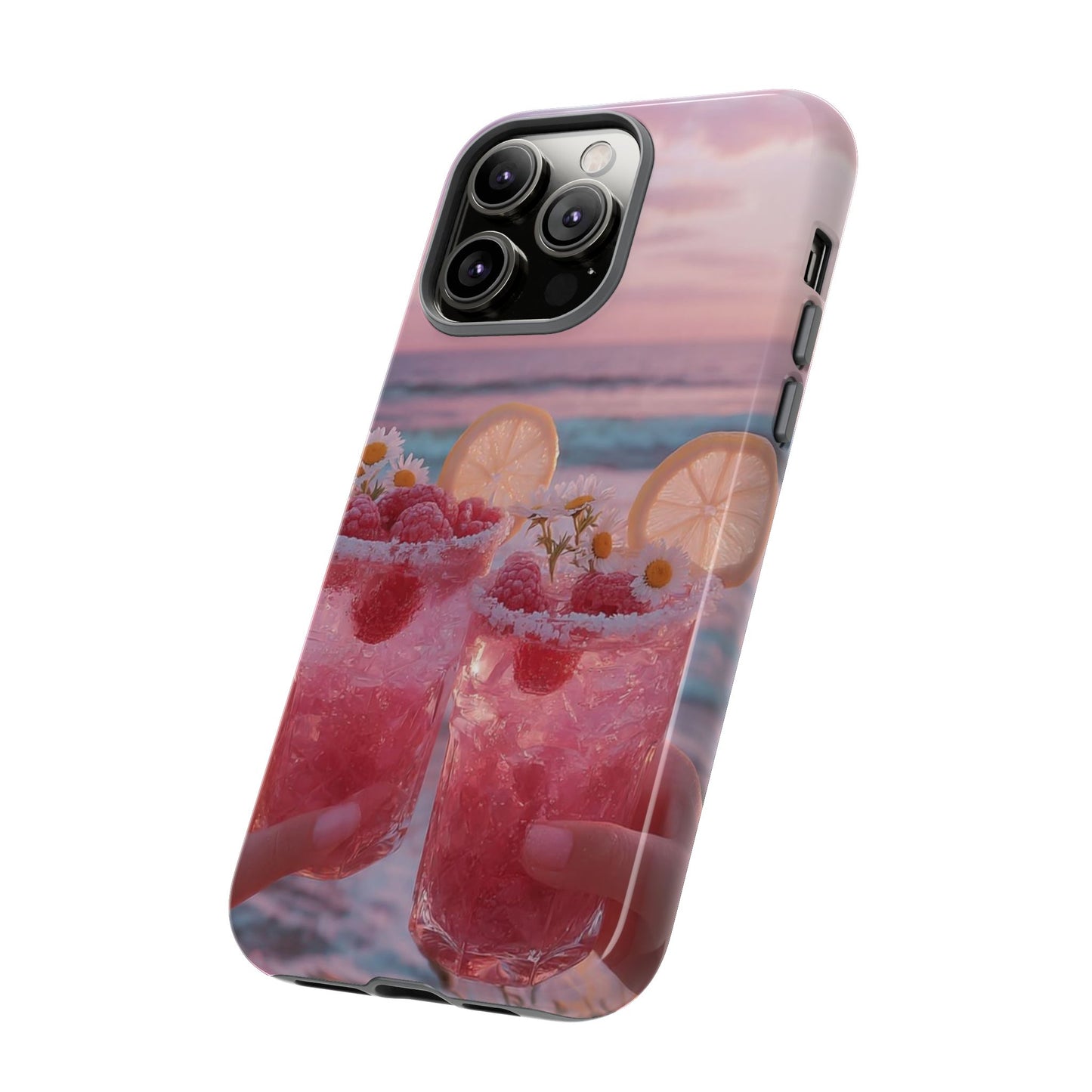 Pink Sunset Cocktail Phone Case — Beach Drink Protective Cover