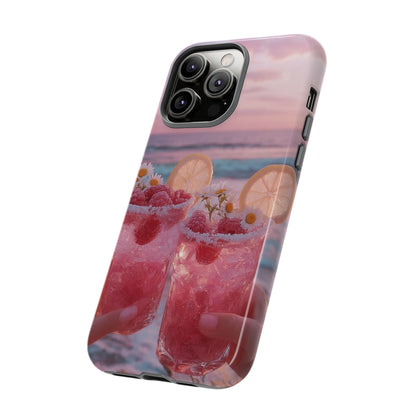 Pink Sunset Cocktail Phone Case — Beach Drink Protective Cover