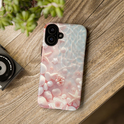 Phone Case — Pink Seashell Starfish Beach Waterproof Design