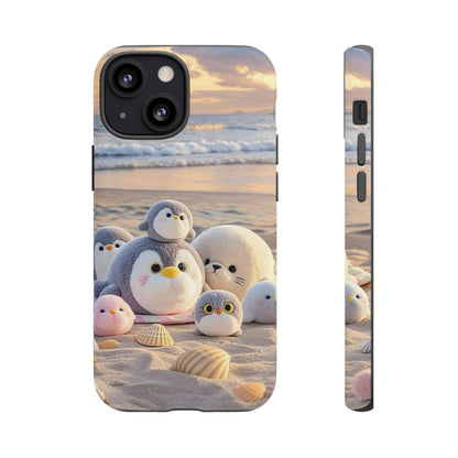 Cute Plush Penguins Beach Phone Case