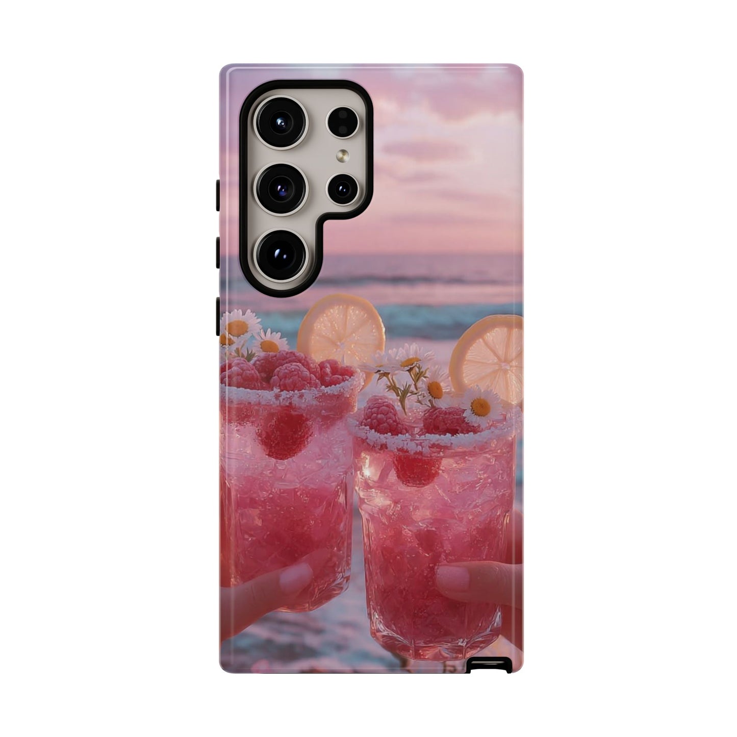 Pink Sunset Cocktail Phone Case — Beach Drink Protective Cover
