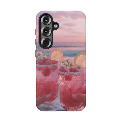 Pink Sunset Cocktail Phone Case — Beach Drink Protective Cover