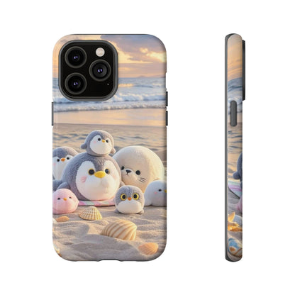Cute Plush Penguins Beach Phone Case
