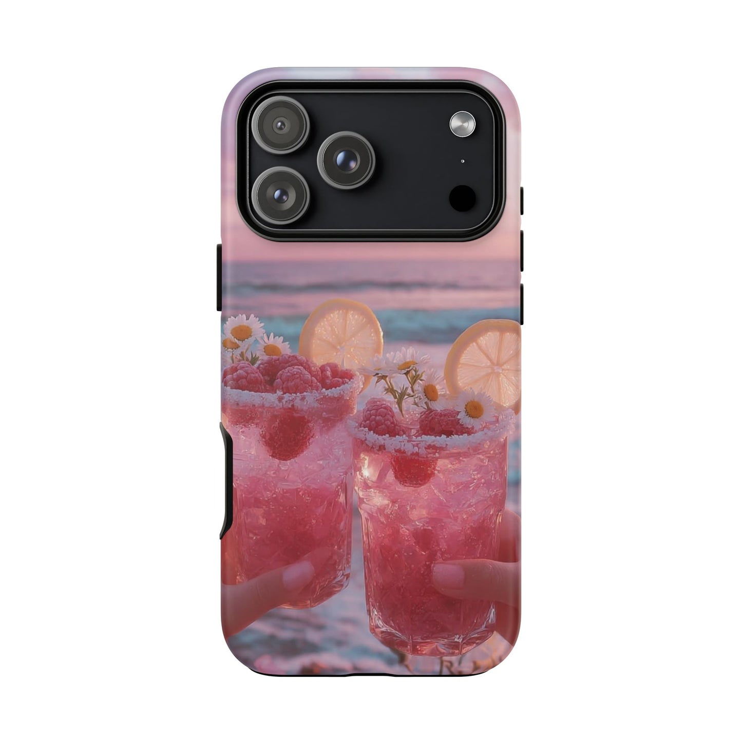 Pink Sunset Cocktail Phone Case — Beach Drink Protective Cover