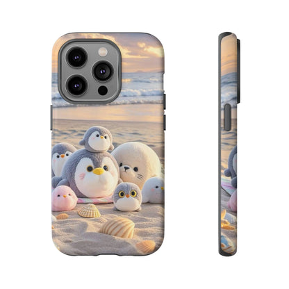 Cute Plush Penguins Beach Phone Case