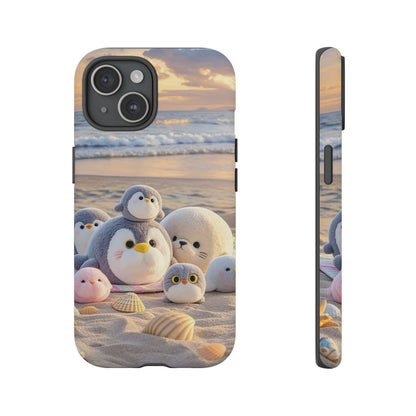 Cute Plush Penguins Beach Phone Case