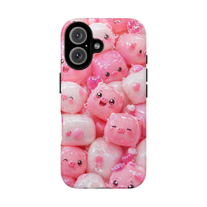 Cute Soft-Pink Character Protective Phone Case