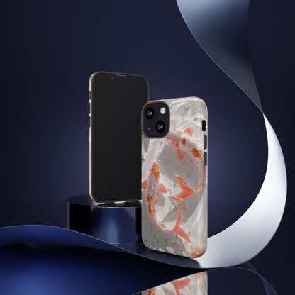 Koi Fish Phone Case "Serene Gold Fleck Watercolor"