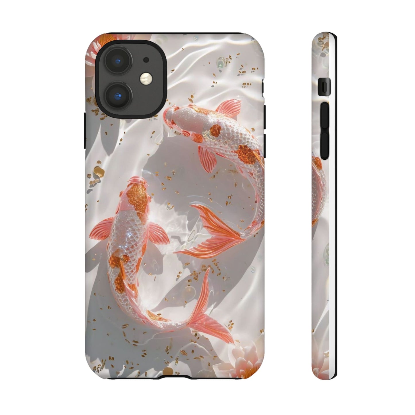 Koi Fish Phone Case "Serene Gold Fleck Watercolor"
