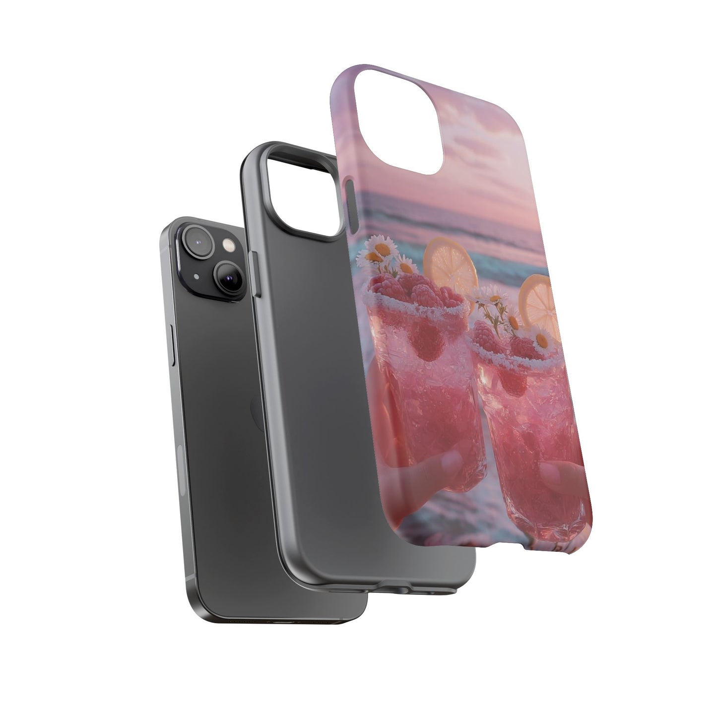 Pink Sunset Cocktail Phone Case — Beach Drink Protective Cover