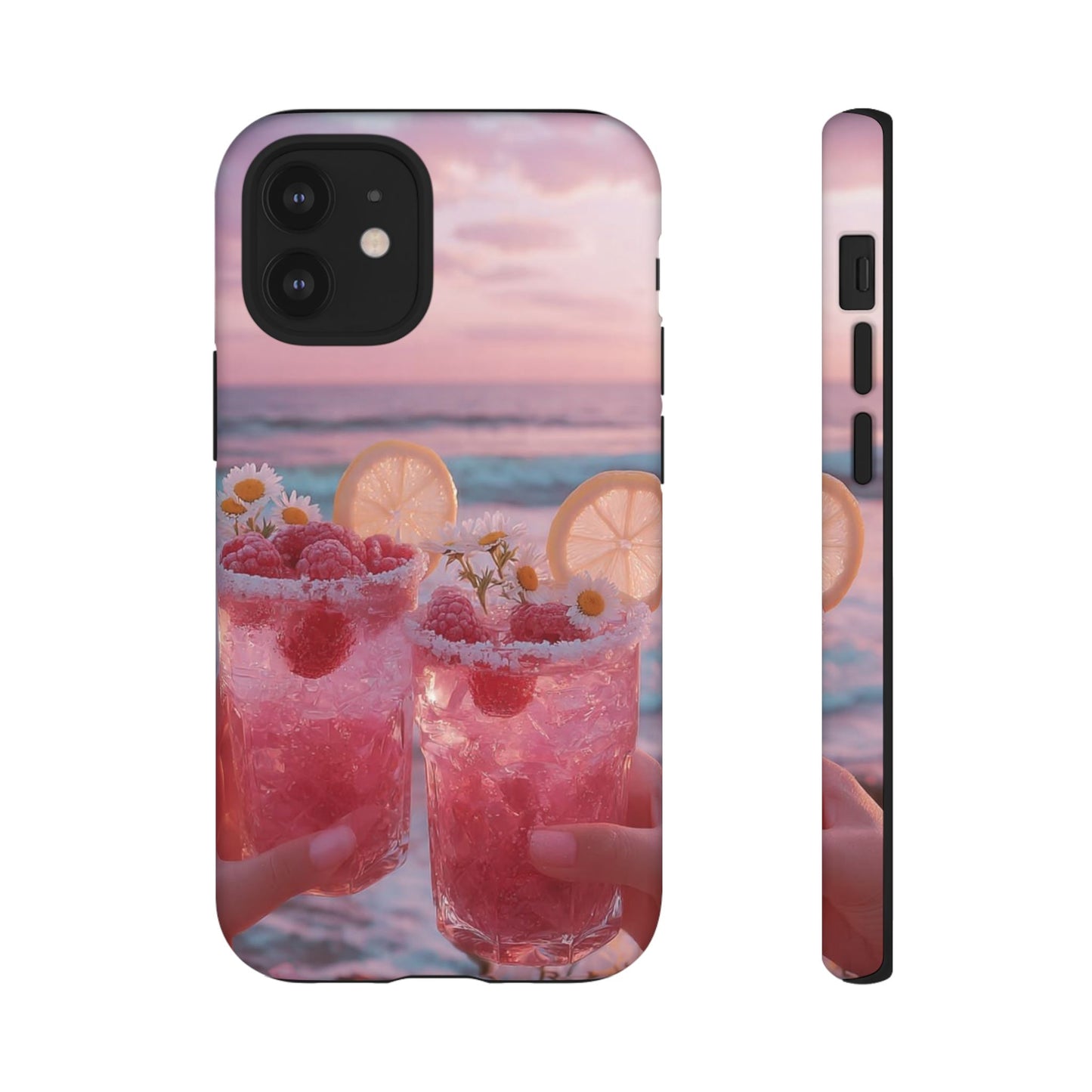 Pink Sunset Cocktail Phone Case — Beach Drink Protective Cover