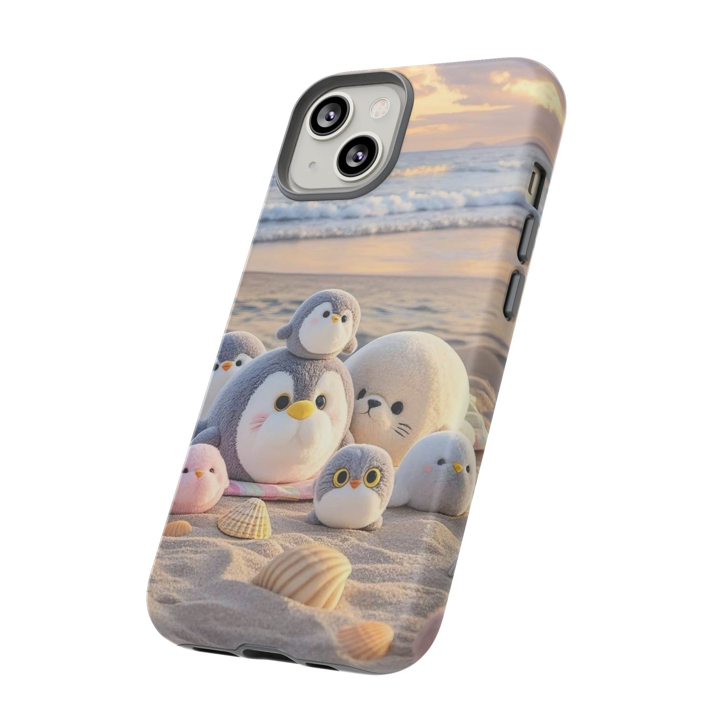 Cute Plush Penguins Beach Phone Case
