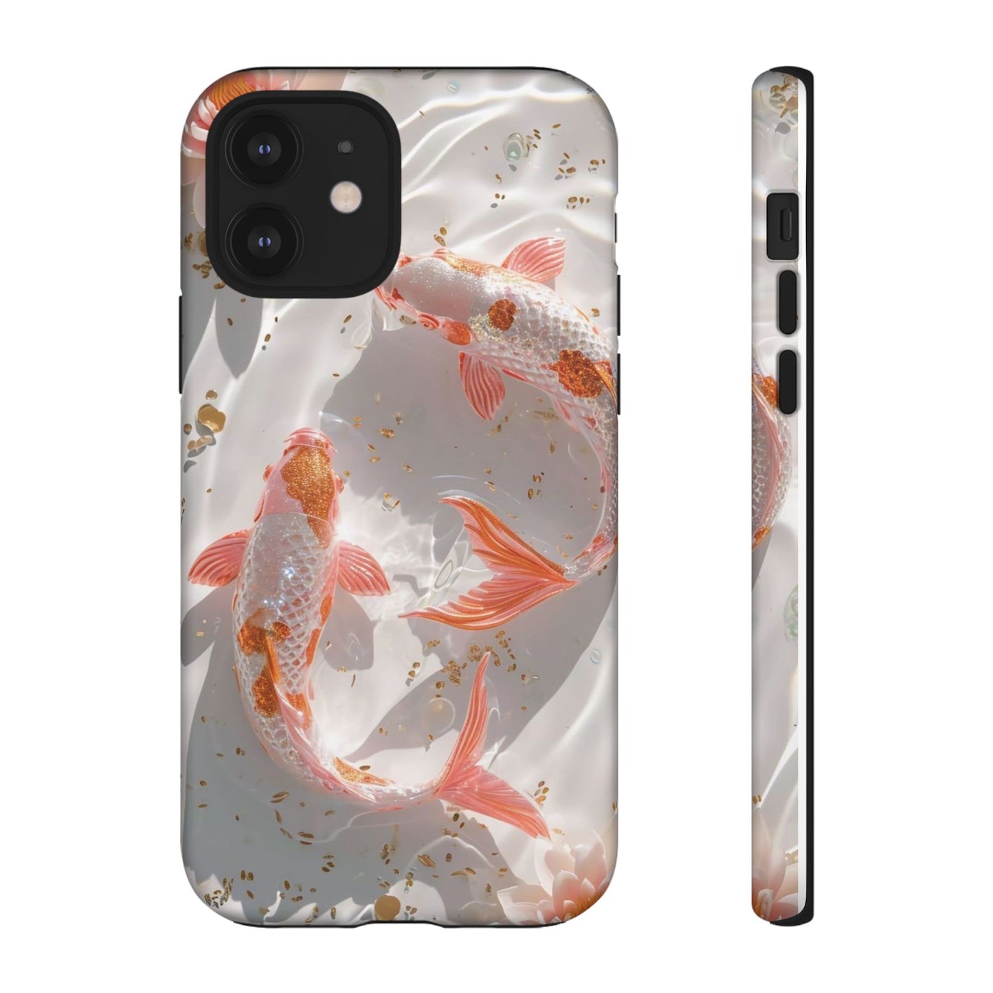 Koi Fish Phone Case "Serene Gold Fleck Watercolor"