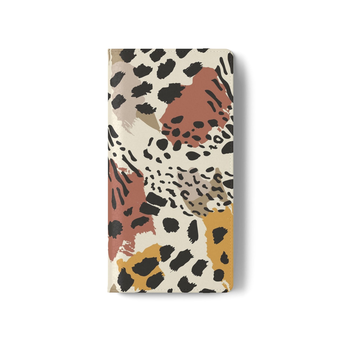 Leopard Patchwork Flip Wallet Case with Card Slots
