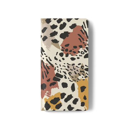 Leopard Patchwork Flip Wallet Case with Card Slots