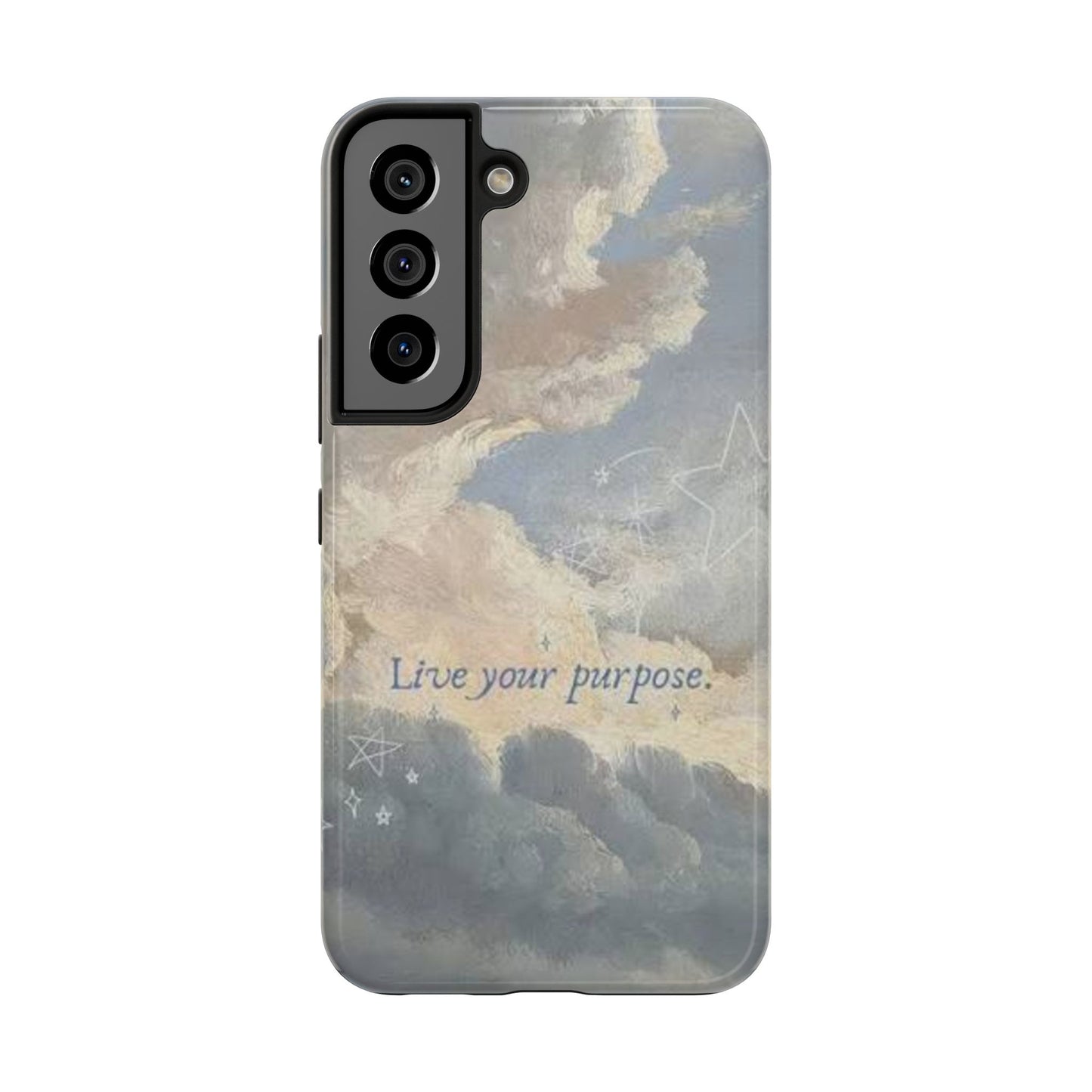 Cloudy Sky 'Live Your Purpose' Tough Phone Case — Motivational Protective Phone Cover