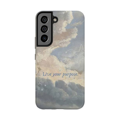 Cloudy Sky 'Live Your Purpose' Tough Phone Case — Motivational Protective Phone Cover