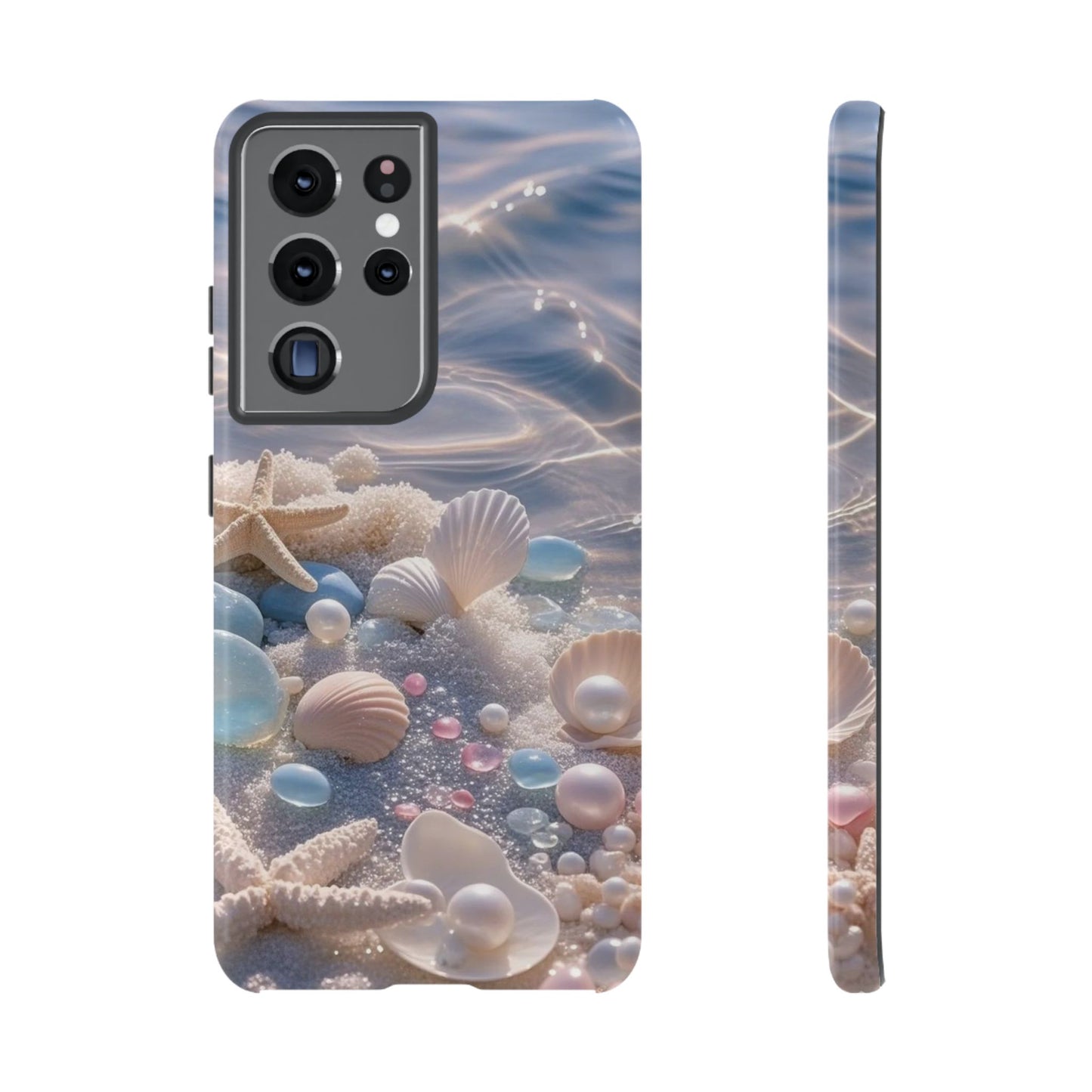 Tough Cases — Pastel Seashell Phone Case (Beach Shells, Pearls & Starfish)