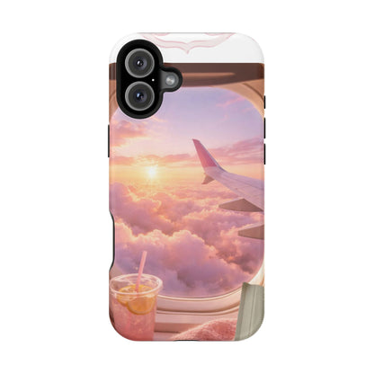 iPhone Magnetic Case "Airplane Window Sunset Travel"