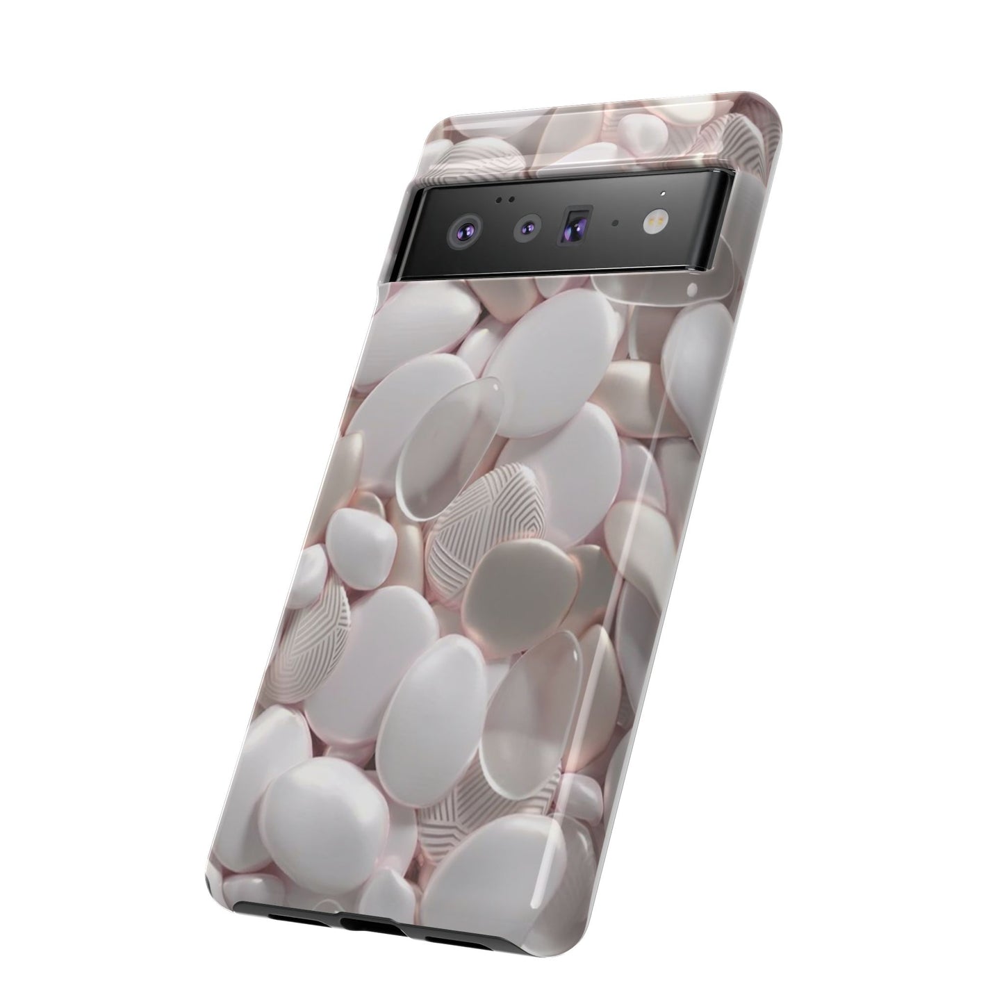 Phone Case – Soft Pink Pebble Pattern Protective Tough Case