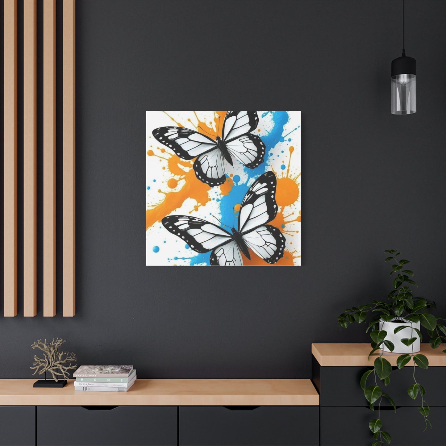 Butterfly Splash Canvas Wall Art — Matte Stretched Canvas
