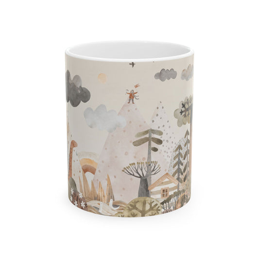 Woodland Friends Ceramic Mug — Whimsical Forest Animal Coffee Cup