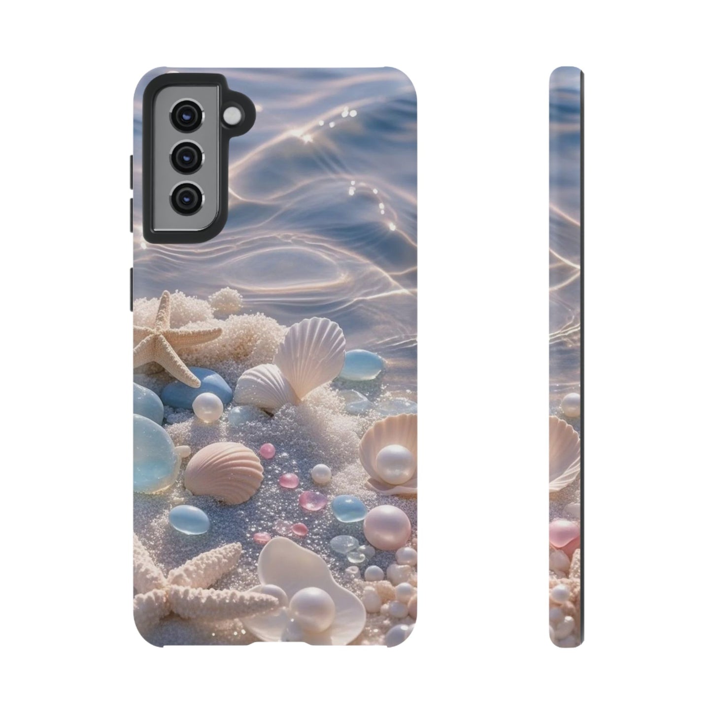 Tough Cases — Pastel Seashell Phone Case (Beach Shells, Pearls & Starfish)