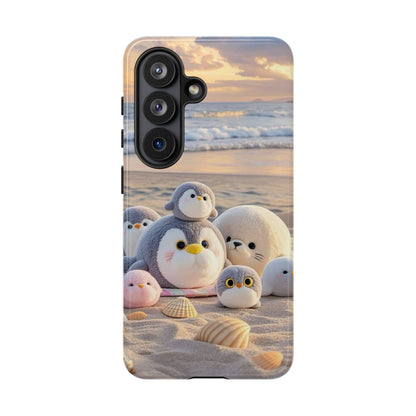 Cute Plush Penguins Beach Phone Case