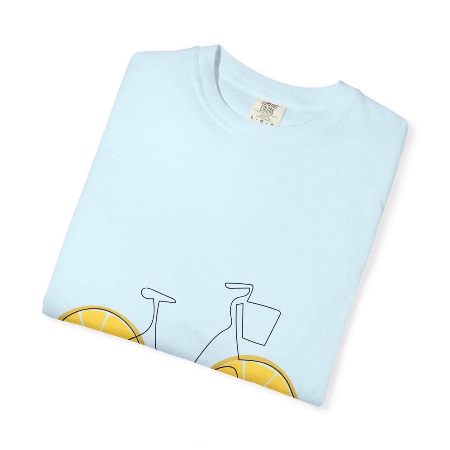 Lemon Wheel Bike T-Shirt — Citrus Bicycle Graphic  Coton Tee