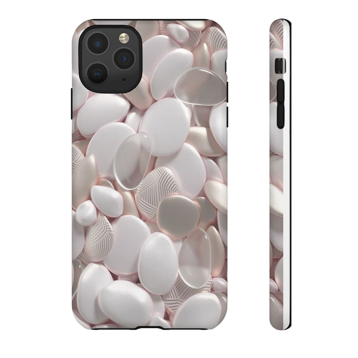 Phone Case – Soft Pink Pebble Pattern Protective Tough Case