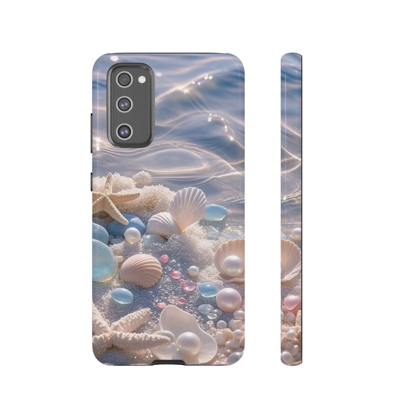Tough Cases — Pastel Seashell Phone Case (Beach Shells, Pearls & Starfish)