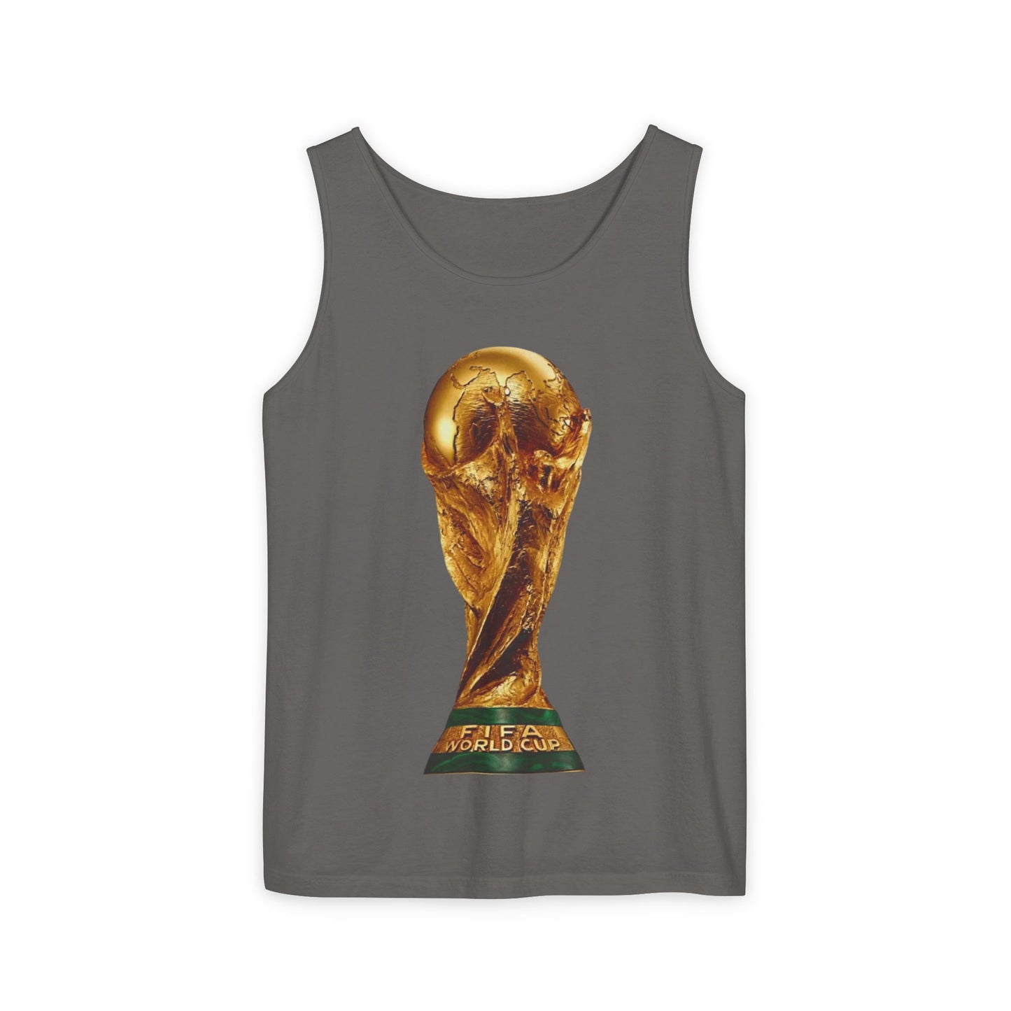 World Cup Trophy Tank Top — Gold FIFA Cup Soccer Fan Shirt