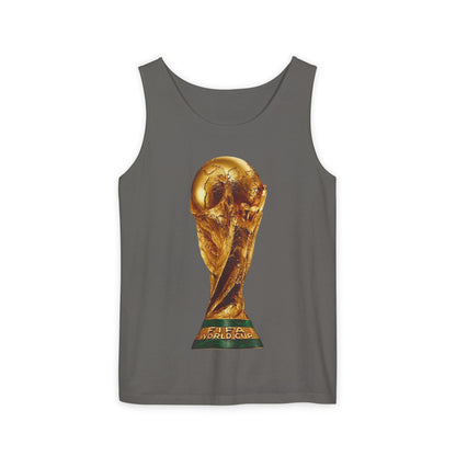 World Cup Trophy Tank Top — Gold FIFA Cup Soccer Fan Shirt