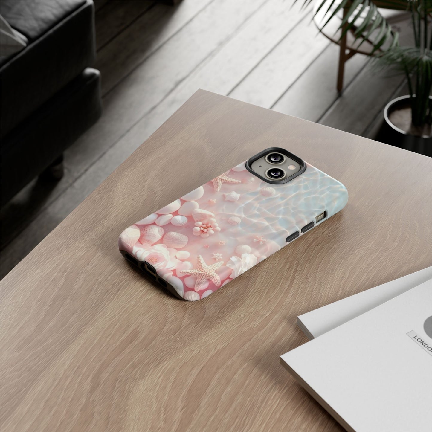Phone Case — Pink Seashell Starfish Beach Waterproof Design