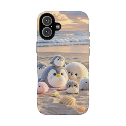 Cute Plush Penguins Beach Phone Case