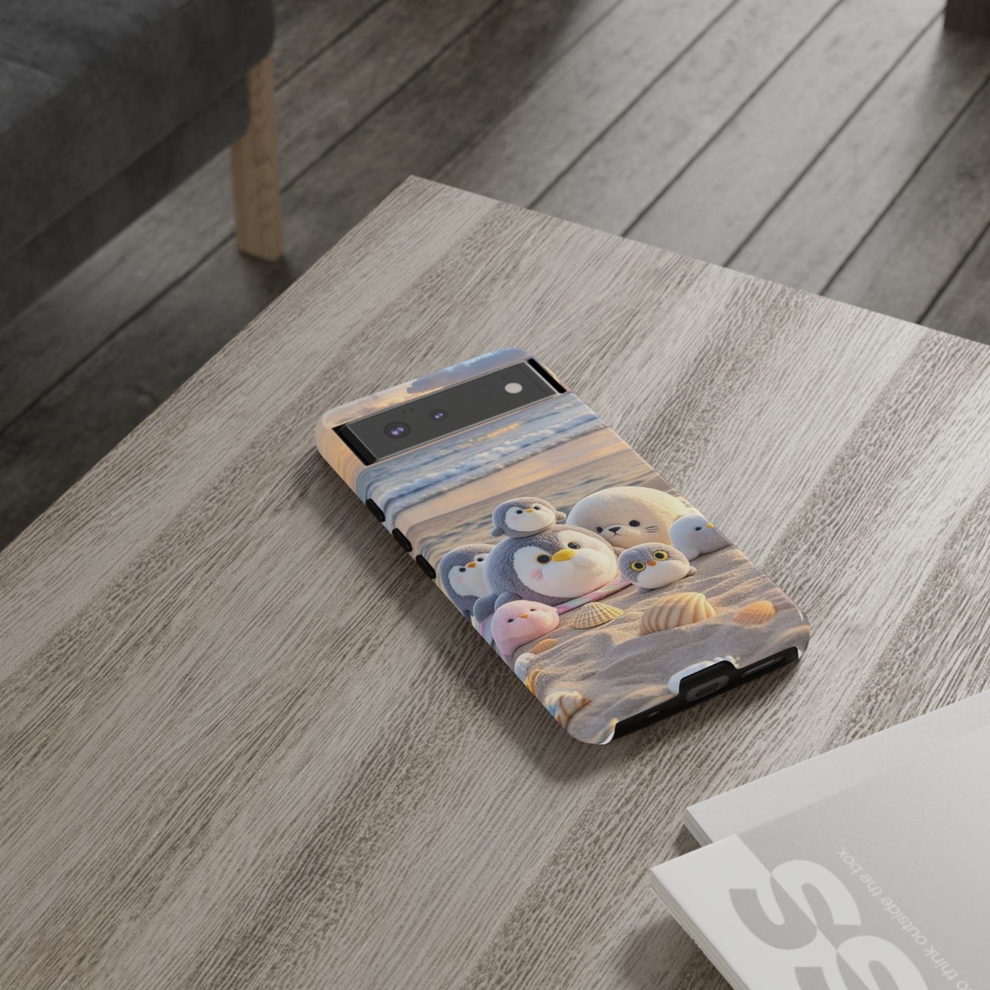 Cute Plush Penguins Beach Phone Case