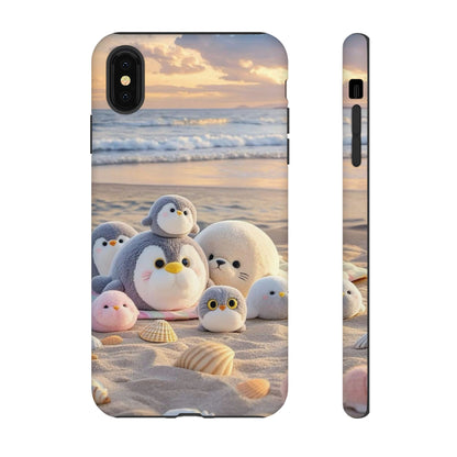 Cute Plush Penguins Beach Phone Case