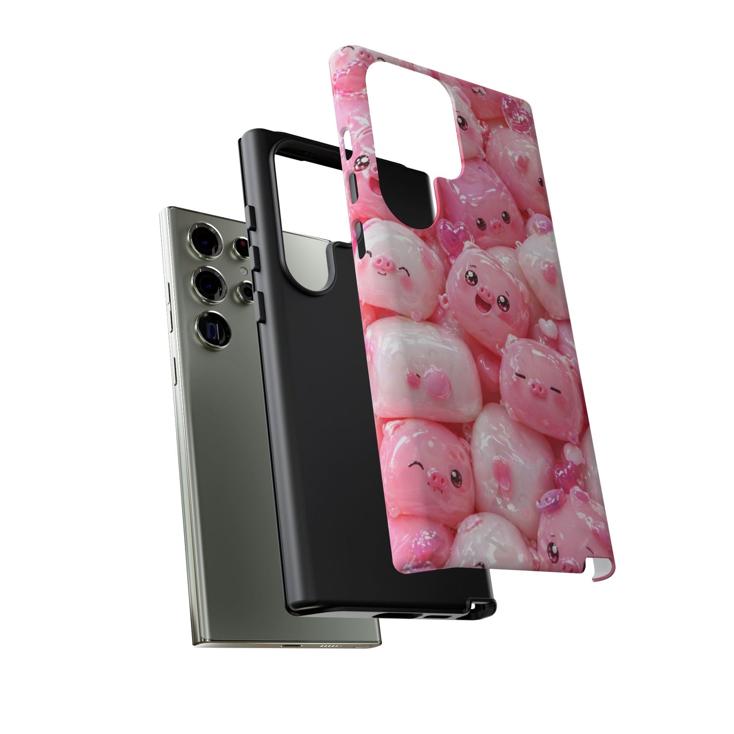 Cute Soft-Pink Character Protective Phone Case