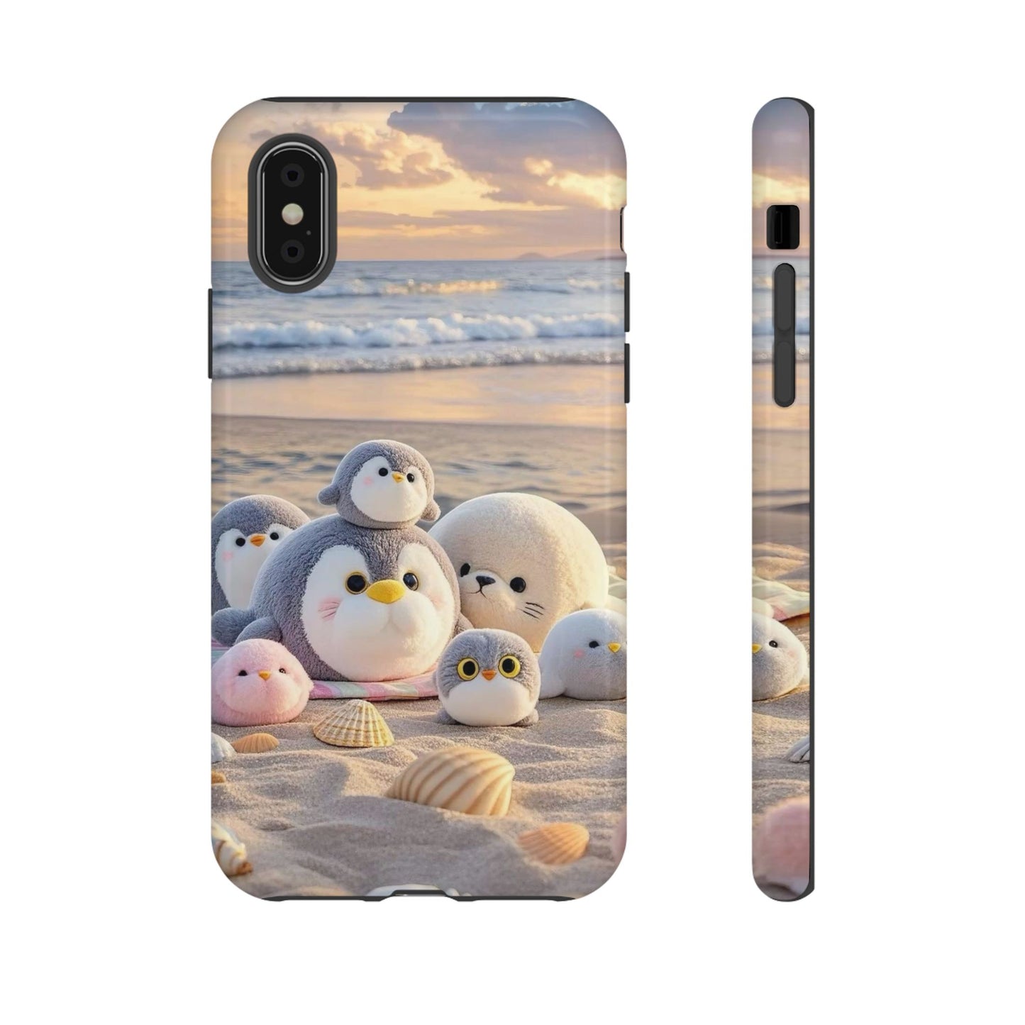 Cute Plush Penguins Beach Phone Case