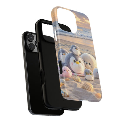 Cute Plush Penguins Beach Phone Case