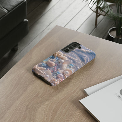 Tough Cases — Pastel Seashell Phone Case (Beach Shells, Pearls & Starfish)
