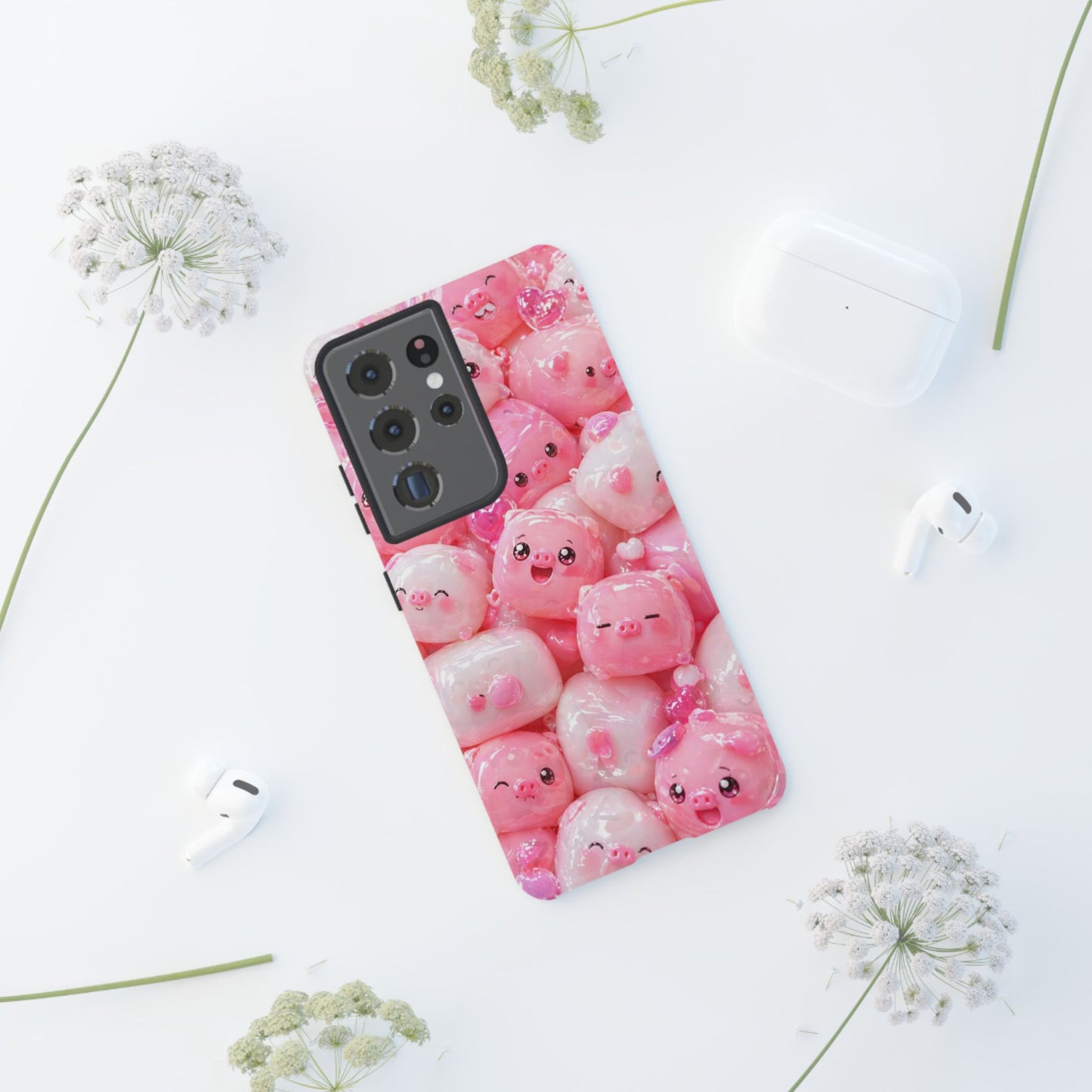 Cute Soft-Pink Character Protective Phone Case