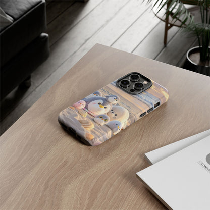 Cute Plush Penguins Beach Phone Case