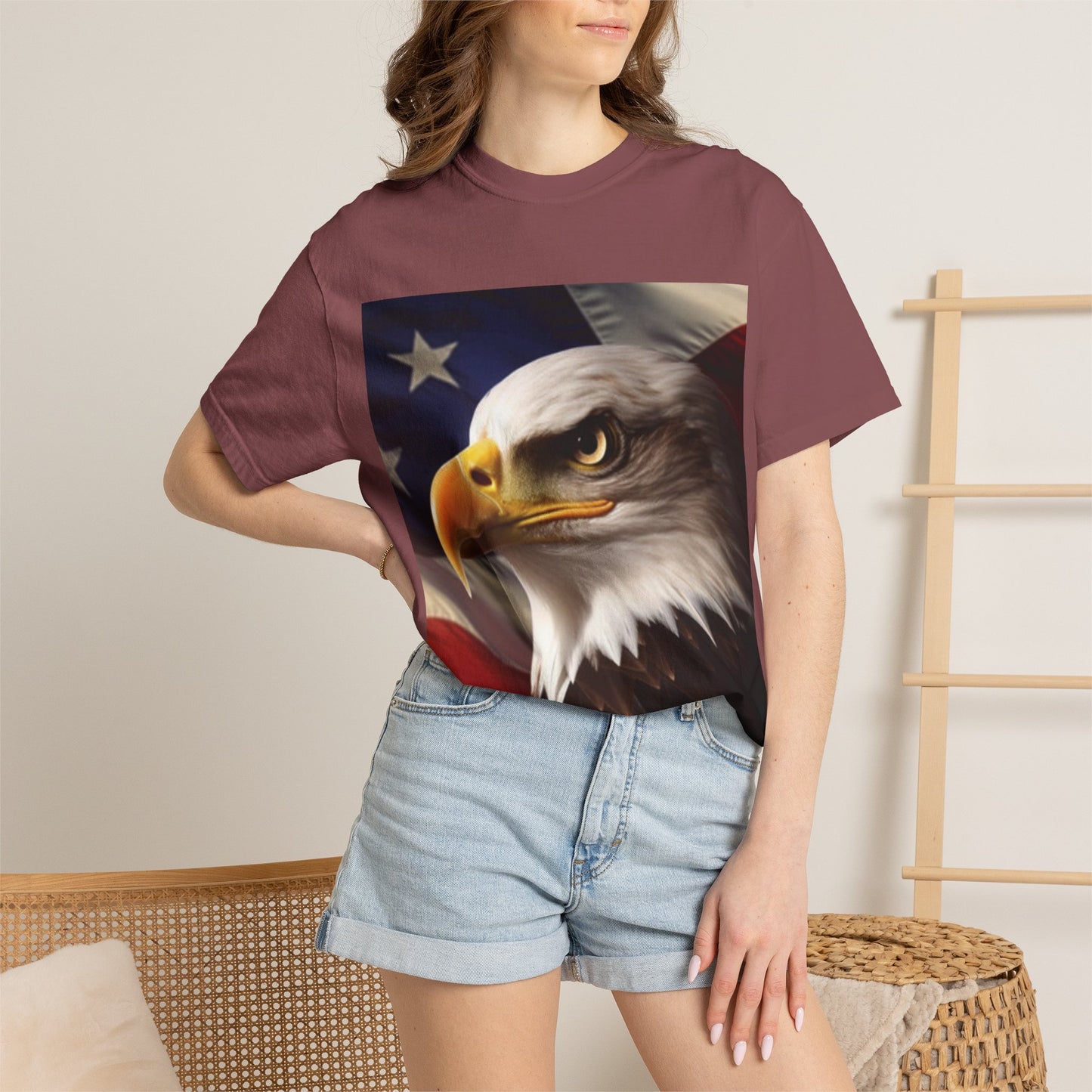 American Eagle Flag T-Shirt — Patriotic Bald Eagle Graphic Tee