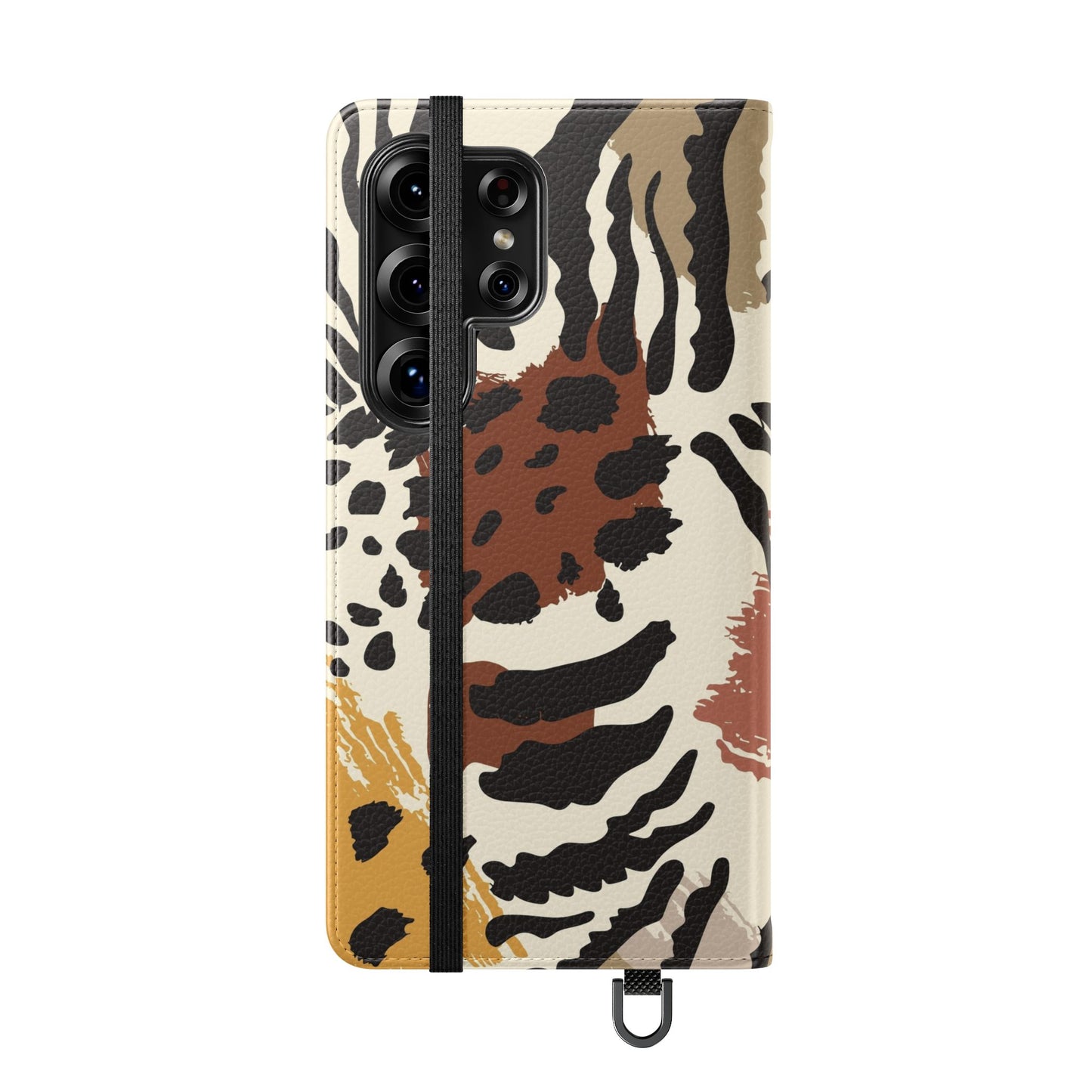 Leopard Patchwork Flip Wallet Case with Card Slots
