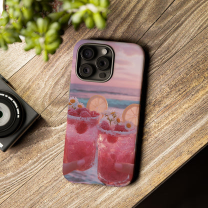 Pink Sunset Cocktail Phone Case — Beach Drink Protective Cover
