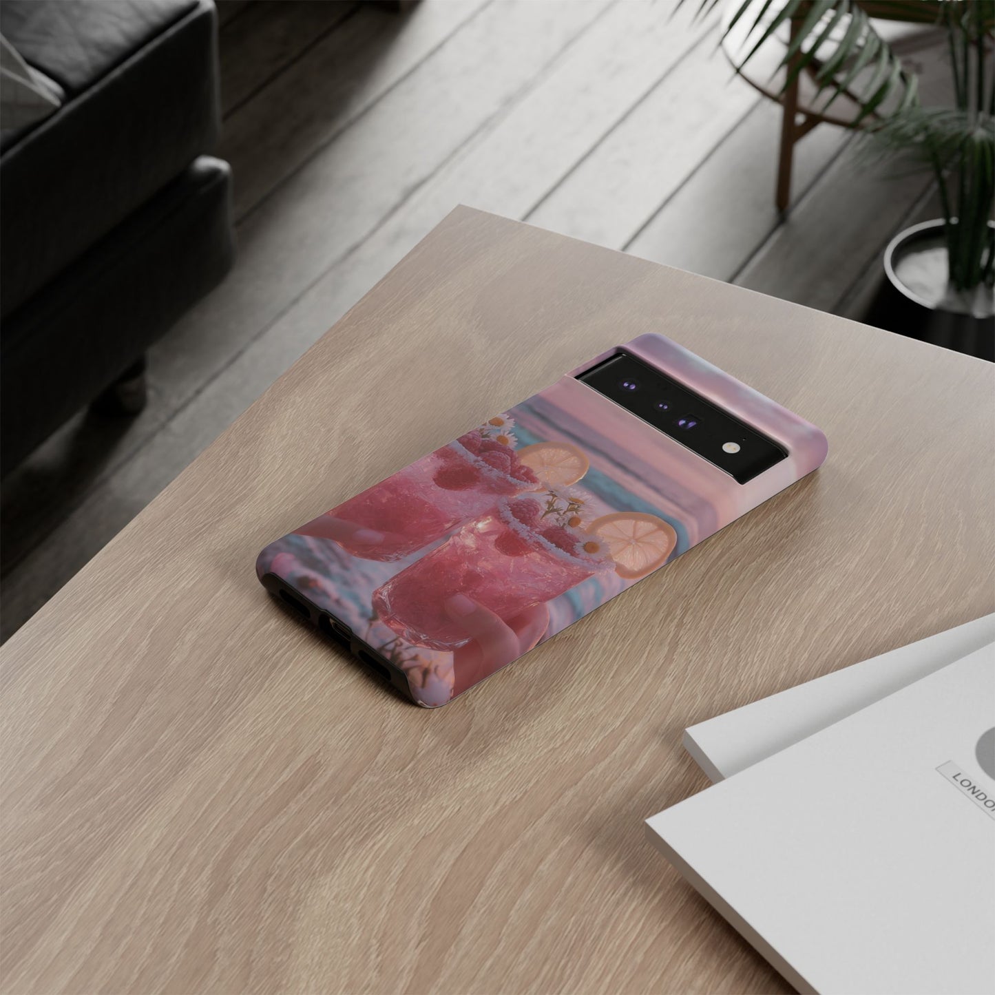 Pink Sunset Cocktail Phone Case — Beach Drink Protective Cover